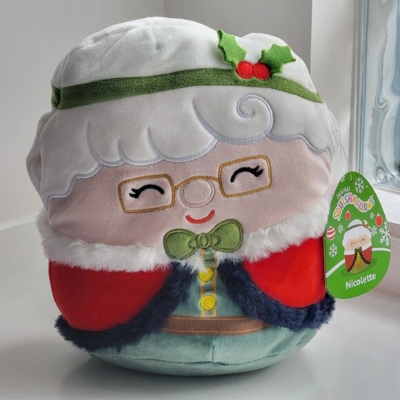 Squishmallow Nicolette Mrs Santa Claus 8" Christmas Holiday Squish Plush Toy NWT - Picture 1 of 9